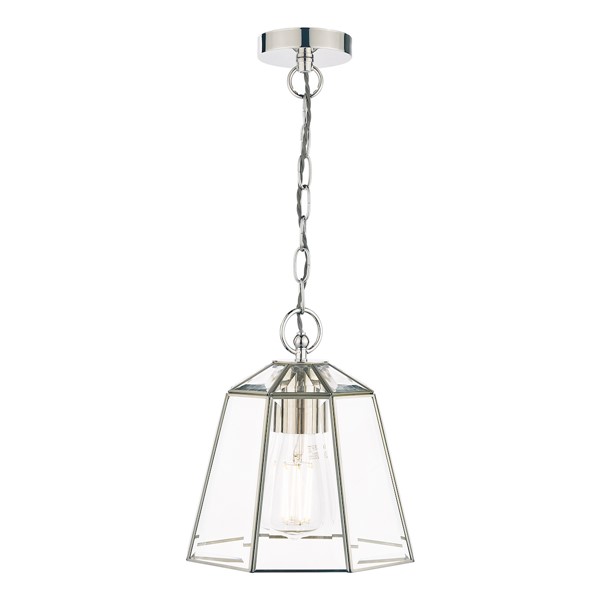 (image for) Laura Ashley Clayton Pendant Polished Silver Glass